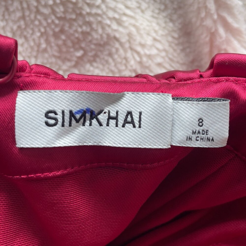 SIMKHAI | Cherry red "India" balloon bubble hem mini sleeveless dress | Size 8 - Picture 7 of 8